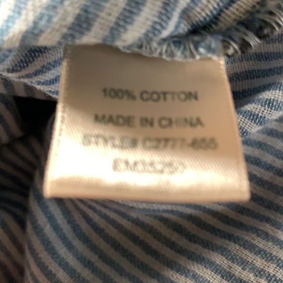 Anthropologie Cloth & Stone blue and white plaid cotton blouse - Picture 6 of 6